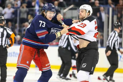 New York Rangers, Matt Rempe against the New Jersey Devils