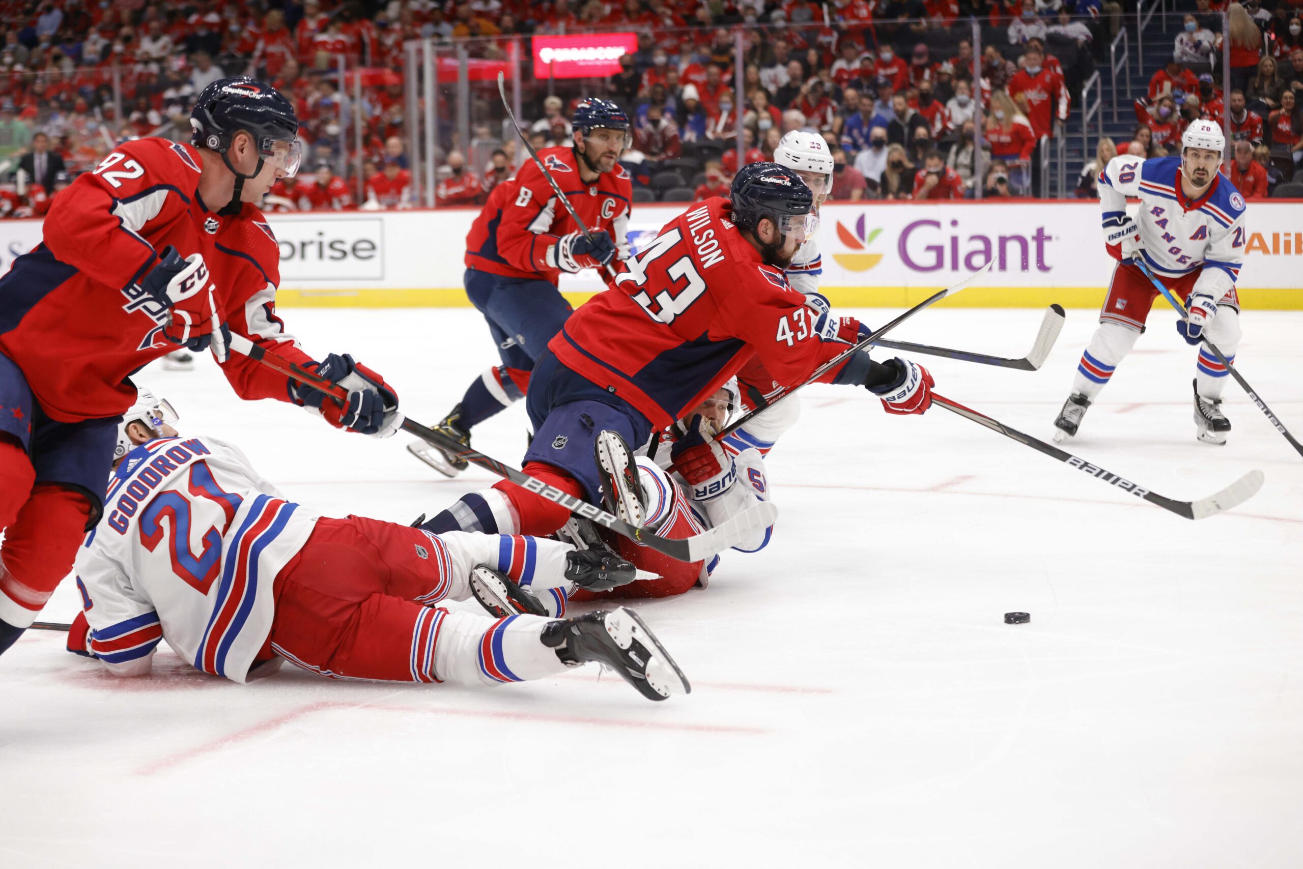 Teflon Tom Wilson strikes again … against Artemi Panarin as the Rangers are  eliminated from the playoffs - The Athletic