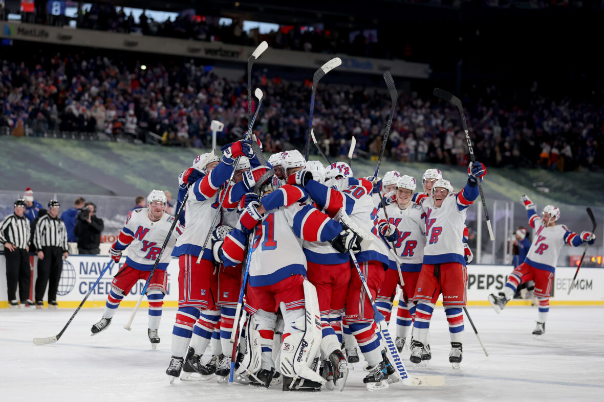Rangers Recall Emotional Stadium Series rally tops Isles for 7
