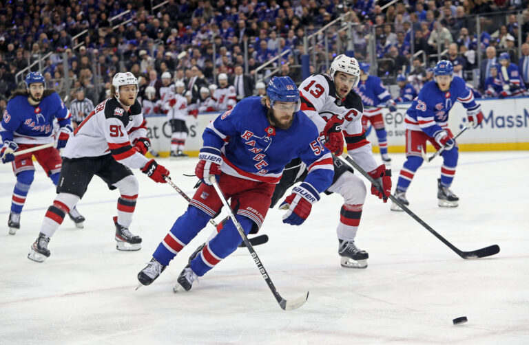 NHL: Stanley Cup Playoffs-New Jersey Devils at New York Rangers